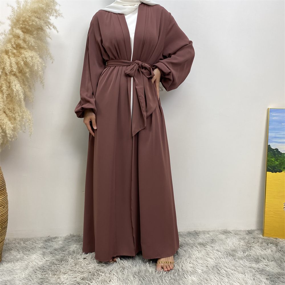 The best-selling solid-color cardigan in the Muslim Middle East Dubai robe and the popular Islamic fashion women's dress