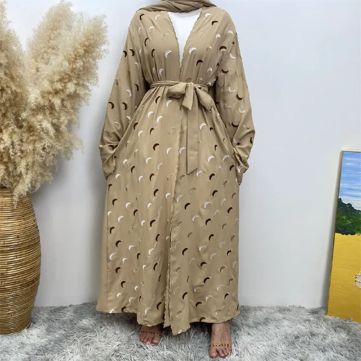 Muslim Middle East Dubai bestseller Muslim fashion women's wear, heavy embroidery cardigan, Dubai robe and headscarf dress