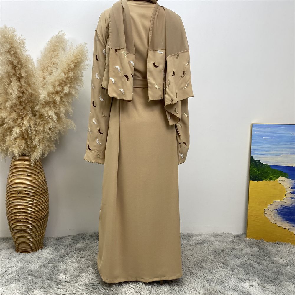 Muslim Middle East Dubai bestseller Muslim fashion women's wear, heavy embroidery cardigan, Dubai robe and headscarf dress