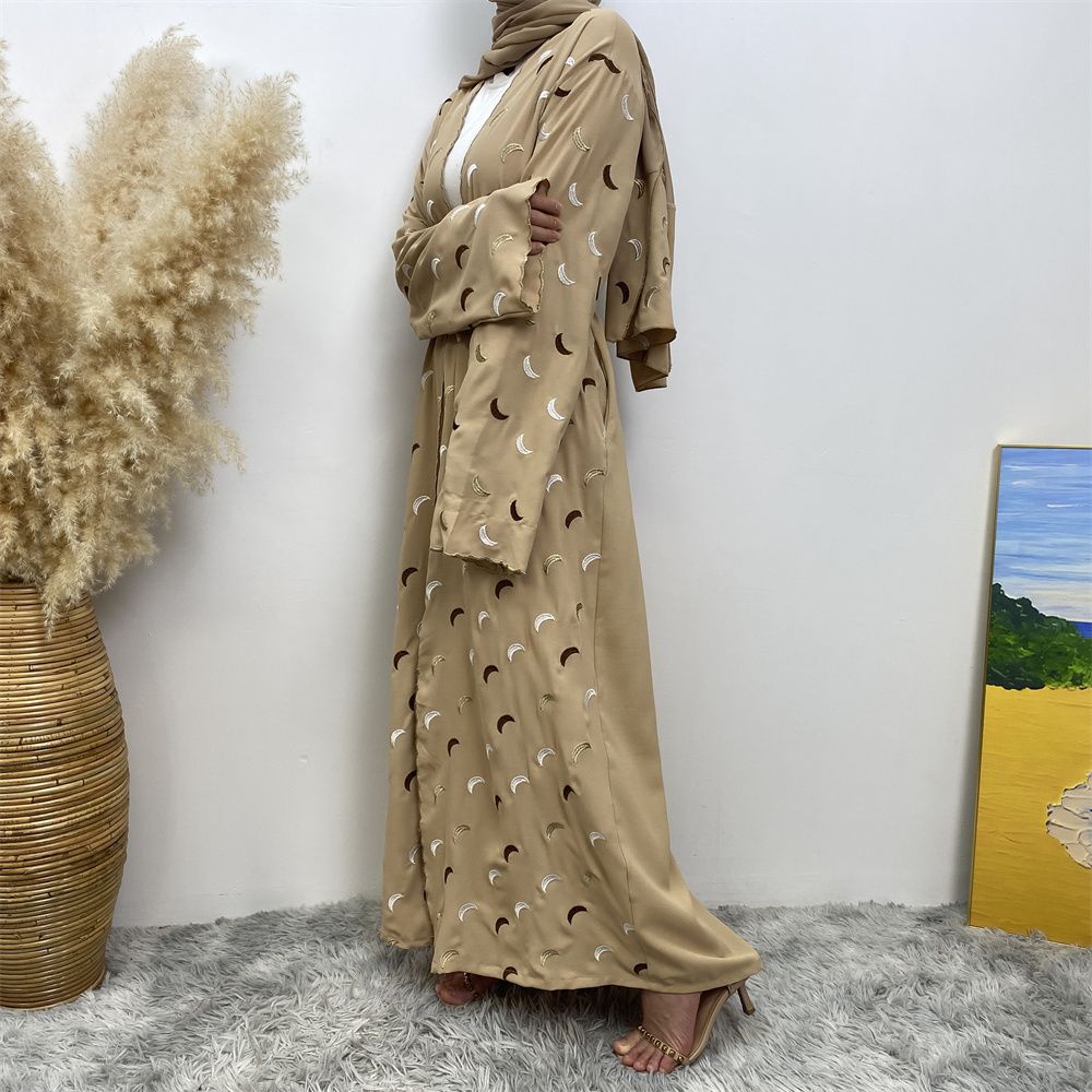 Muslim Middle East Dubai bestseller Muslim fashion women's wear, heavy embroidery cardigan, Dubai robe and headscarf dress