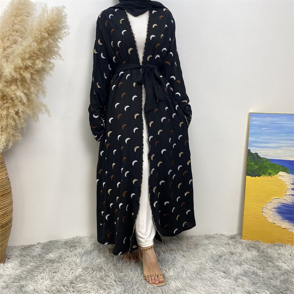 Muslim Middle East Dubai bestseller Muslim fashion women's wear, heavy embroidery cardigan, Dubai robe and headscarf dress