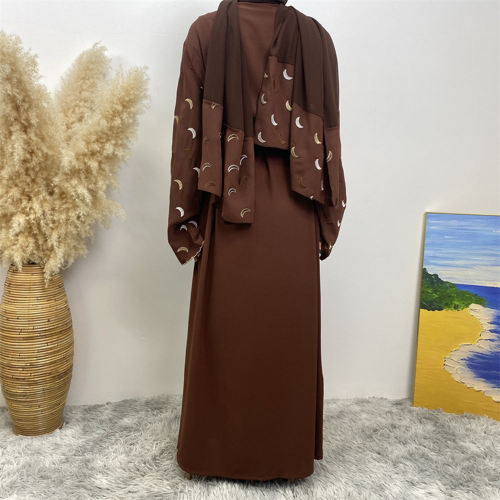 Muslim Middle East Dubai bestseller Muslim fashion women's wear, heavy embroidery cardigan, Dubai robe and headscarf dress