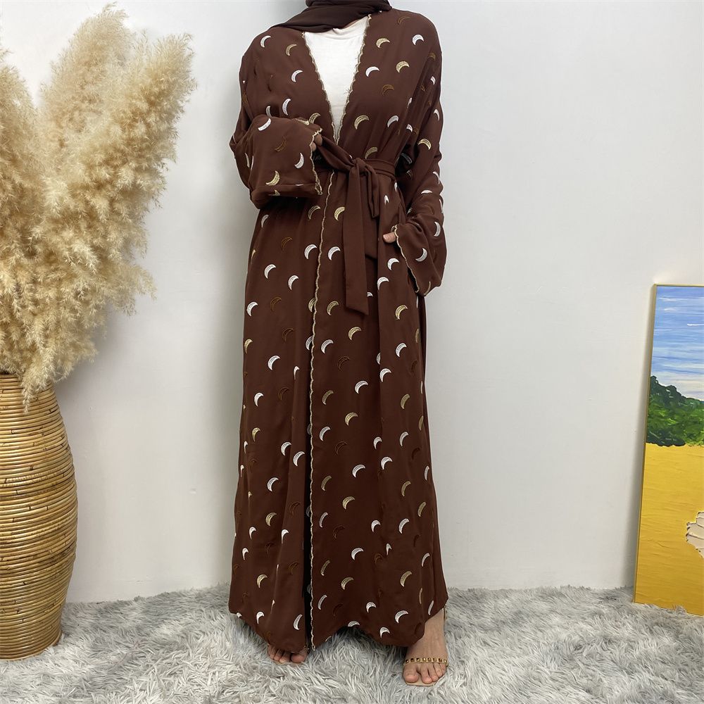 Muslim Middle East Dubai bestseller Muslim fashion women's wear, heavy embroidery cardigan, Dubai robe and headscarf dress