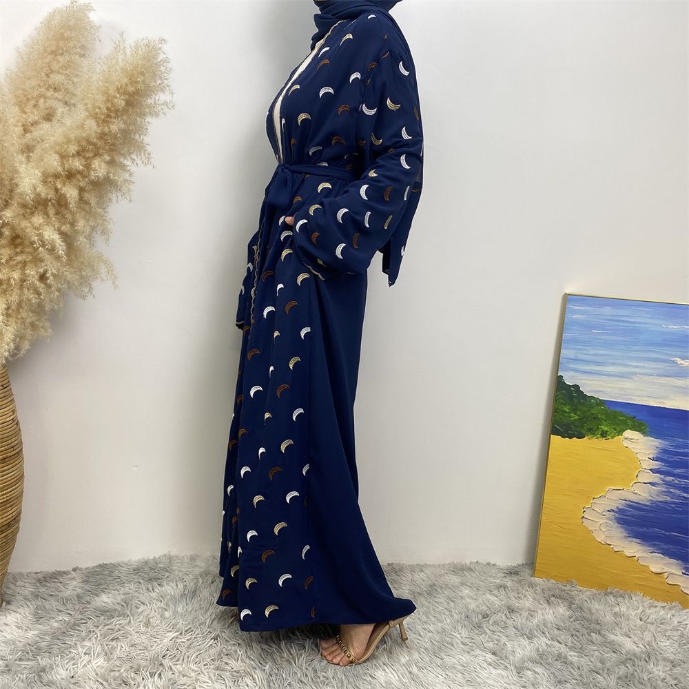 Muslim Middle East Dubai bestseller Muslim fashion women's wear, heavy embroidery cardigan, Dubai robe and headscarf dress