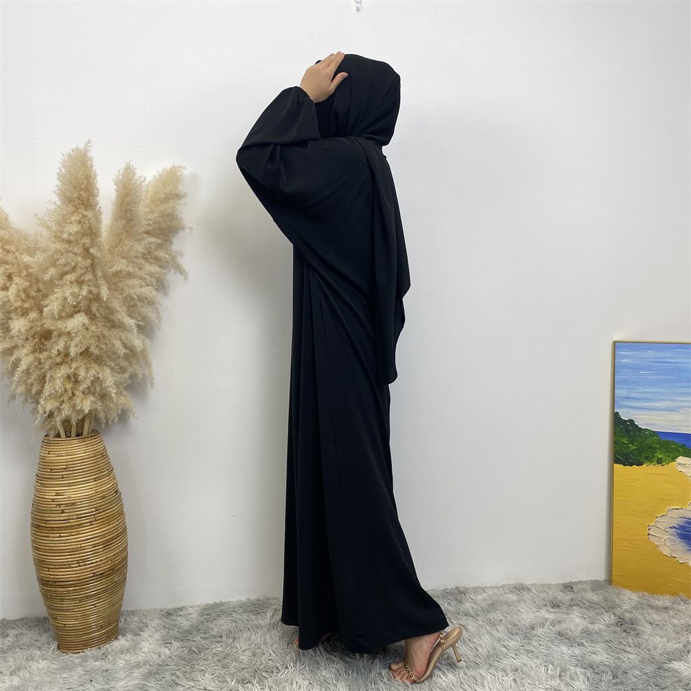 New Muslim, Middle East, Dubai, Africa, new fashionable solid-color dress with pockets, Islamic women's elegant long dress