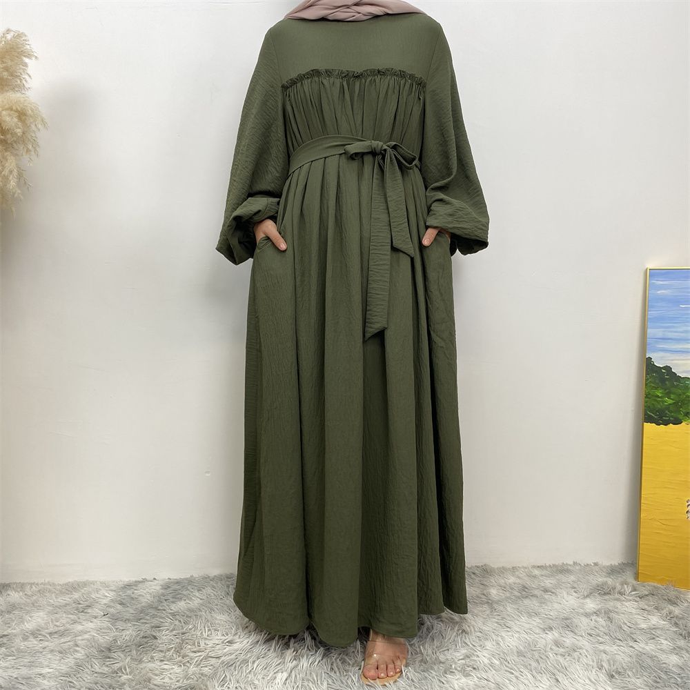 Middle Eastern Muslim, Turkish, Arab, Dubai, loose sleeves, side pockets, Muslim long robe dress, long robe