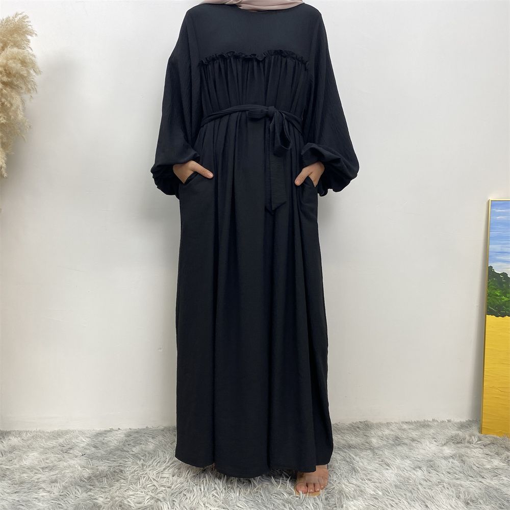 Middle Eastern Muslim, Turkish, Arab, Dubai, loose sleeves, side pockets, Muslim long robe dress, long robe