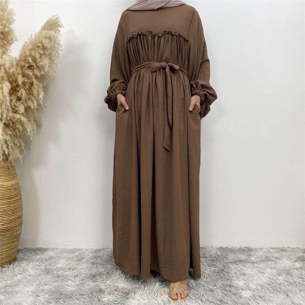 Middle Eastern Muslim, Turkish, Arab, Dubai, loose sleeves, side pockets, Muslim long robe dress, long robe
