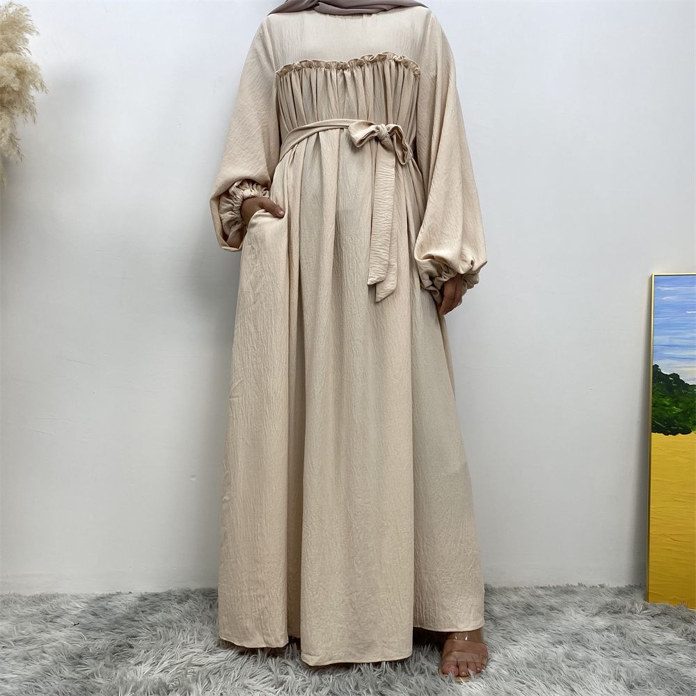 Middle Eastern Muslim, Turkish, Arab, Dubai, loose sleeves, side pockets, Muslim long robe dress, long robe