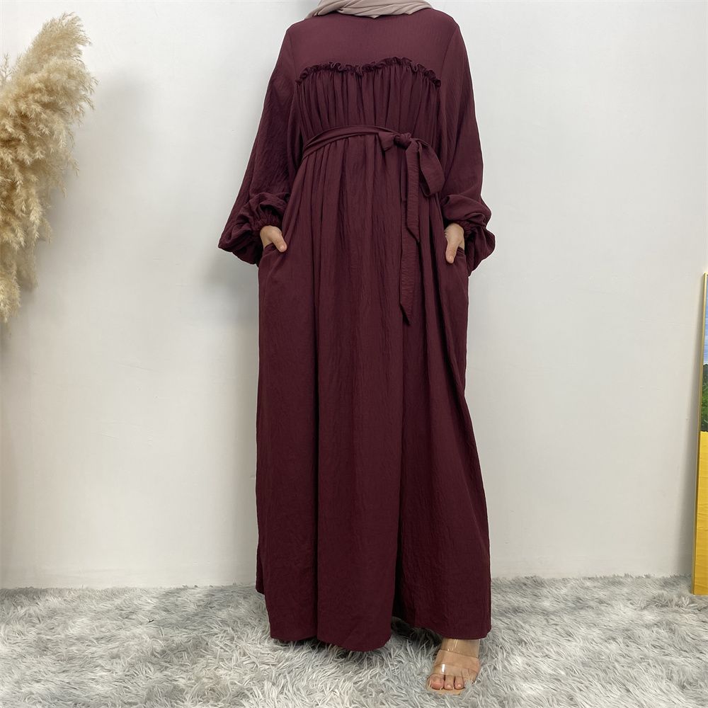 Middle Eastern Muslim, Turkish, Arab, Dubai, loose sleeves, side pockets, Muslim long robe dress, long robe