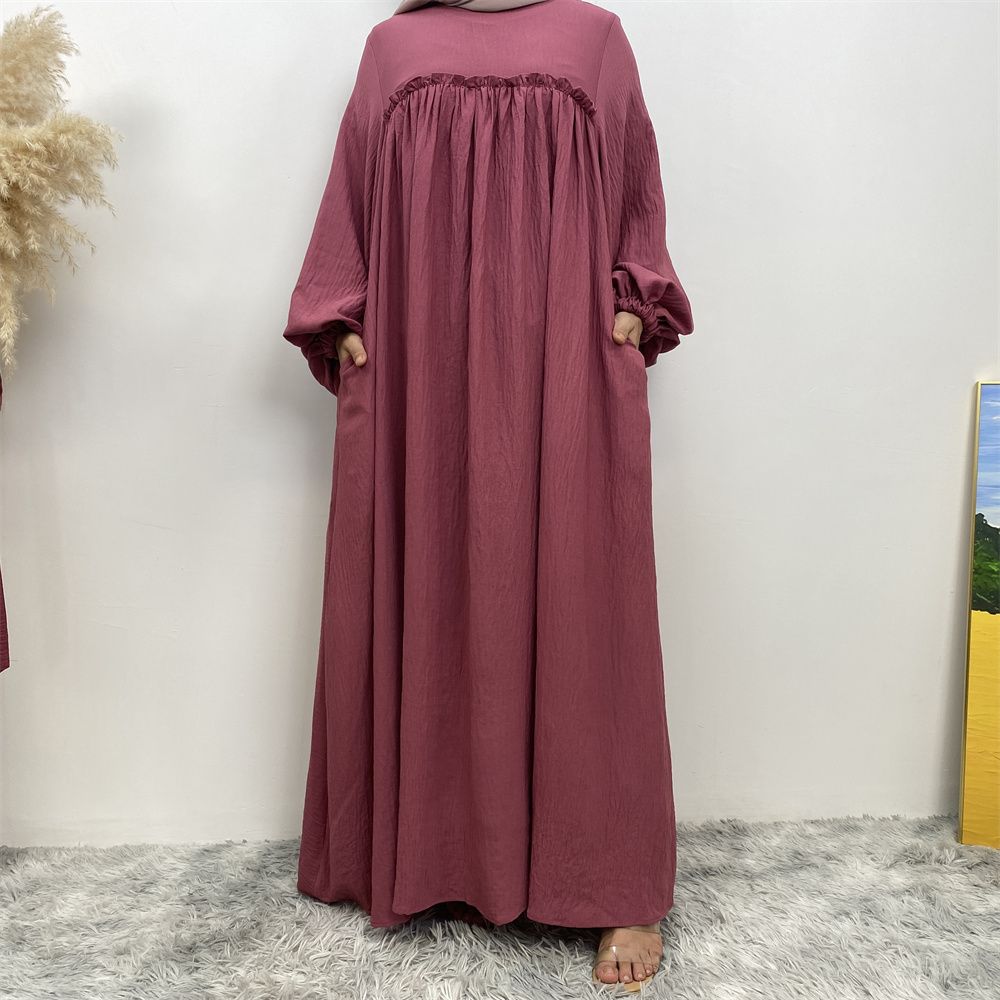Middle Eastern Muslim, Turkish, Arab, Dubai, loose sleeves, side pockets, Muslim long robe dress, long robe