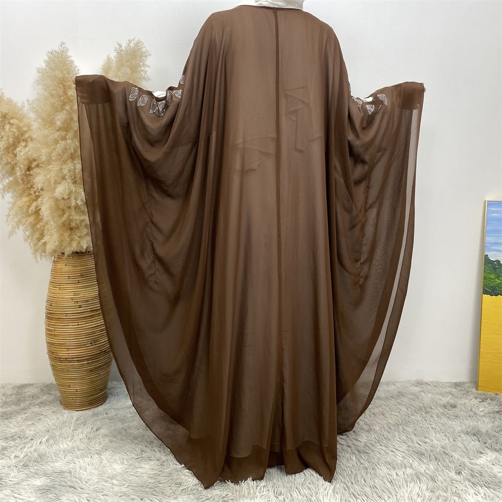 New Muslim fashion Middle East Dubai Arab Turkish shiny diamond cardigan dress robe