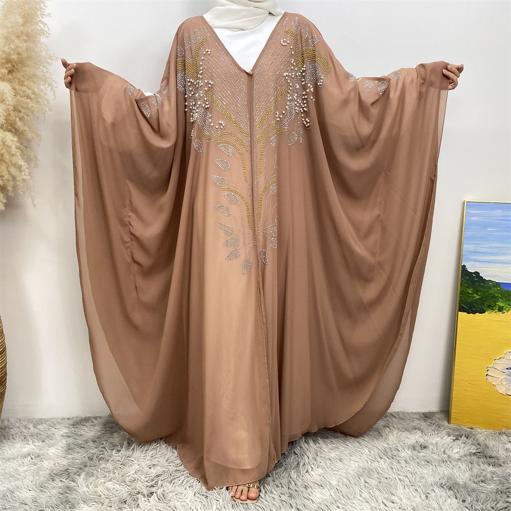 New Muslim fashion Middle East Dubai Arab Turkish shiny diamond cardigan dress robe