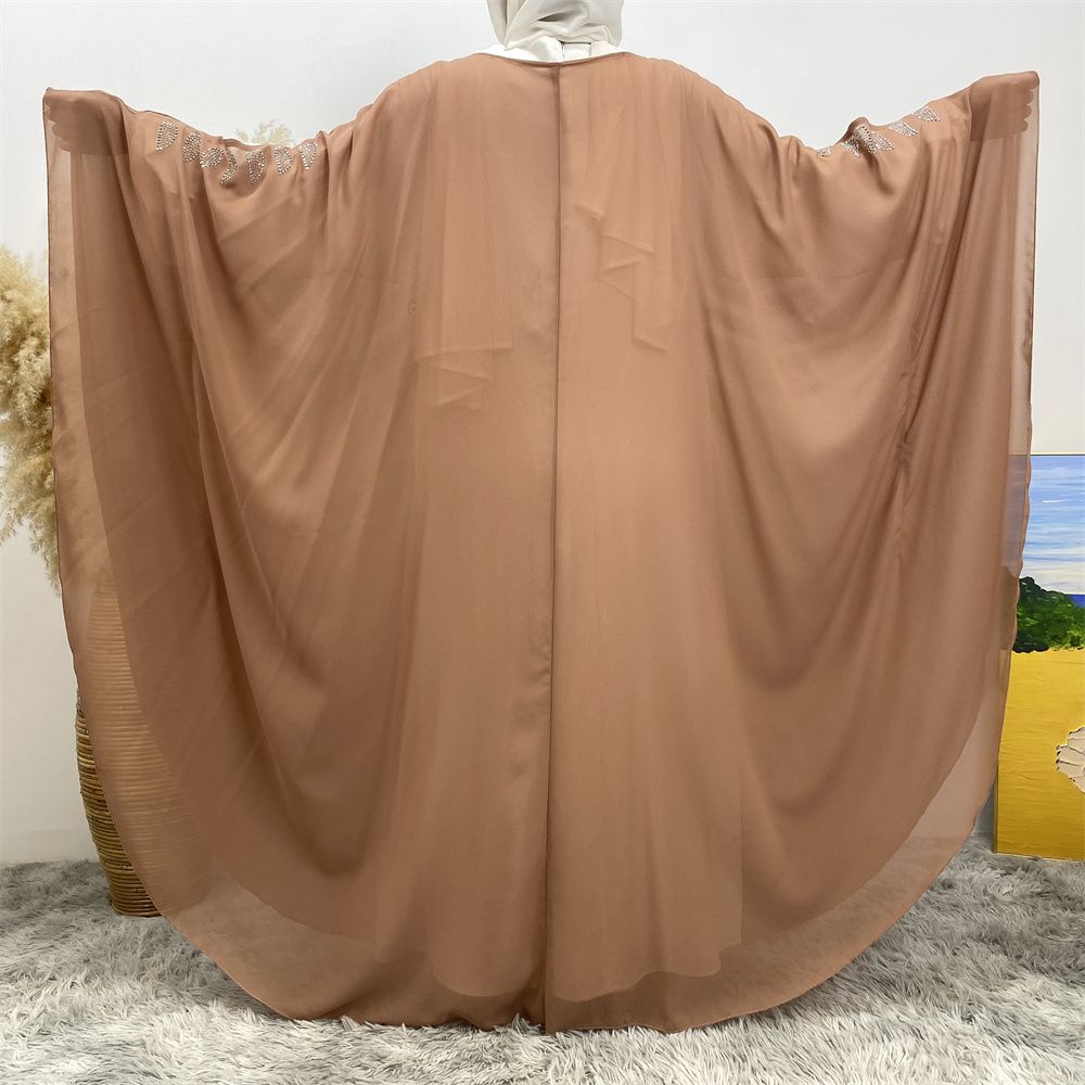 New Muslim fashion Middle East Dubai Arab Turkish shiny diamond cardigan dress robe