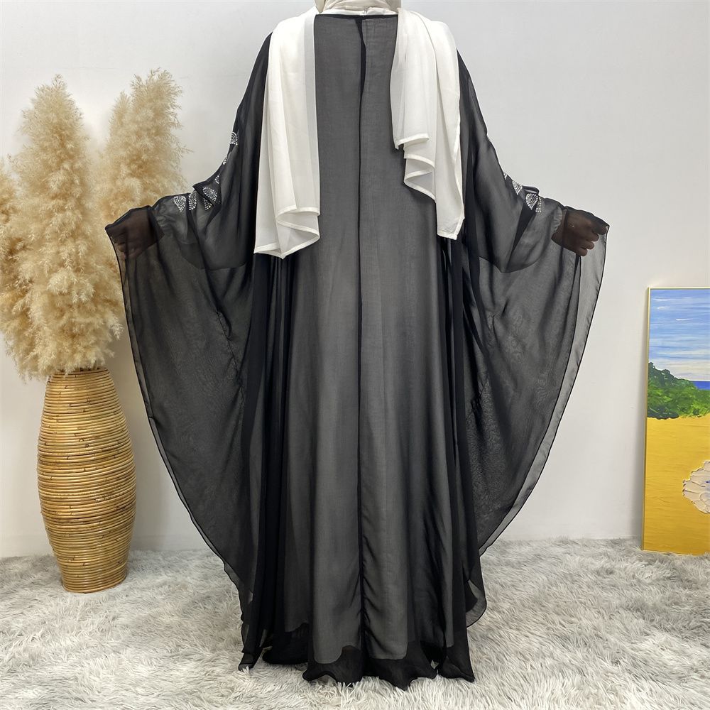 New Muslim fashion Middle East Dubai Arab Turkish shiny diamond cardigan dress robe