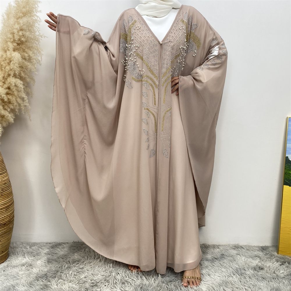 New Muslim fashion Middle East Dubai Arab Turkish shiny diamond cardigan dress robe
