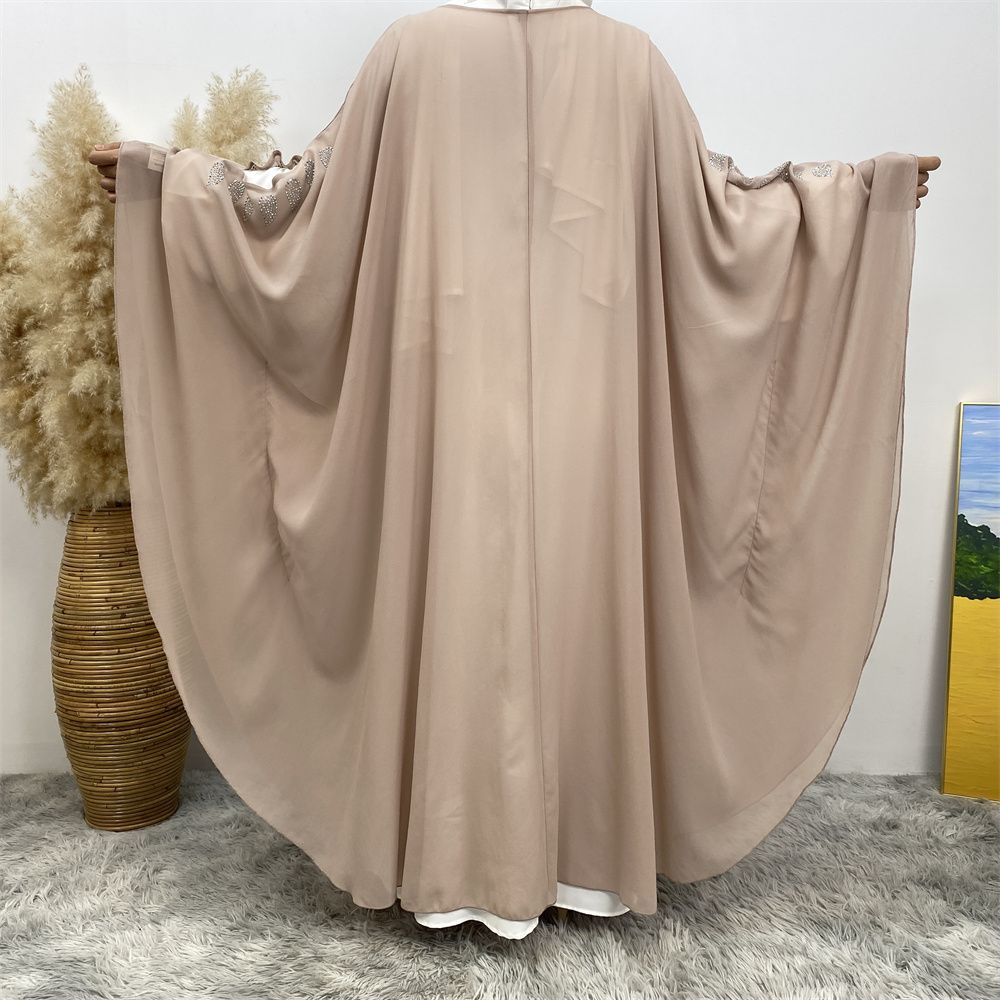 New Muslim fashion Middle East Dubai Arab Turkish shiny diamond cardigan dress robe