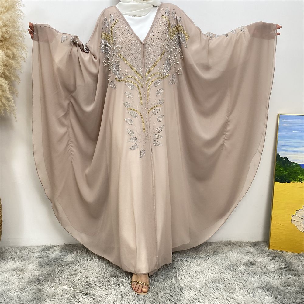 New Muslim fashion Middle East Dubai Arab Turkish shiny diamond cardigan dress robe