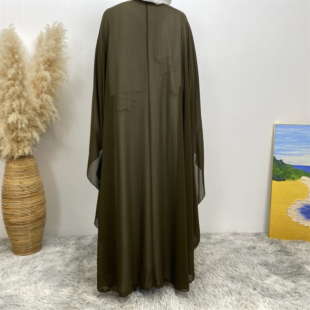 New Muslim fashion Middle East Dubai Arab Turkish shiny diamond cardigan dress robe