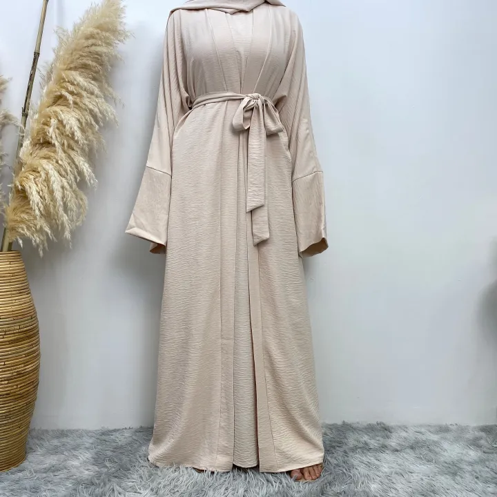 Middle Eastern simple and fashionable Muslim suit Abaya sleeveless dress with pockets for women cardigan dress