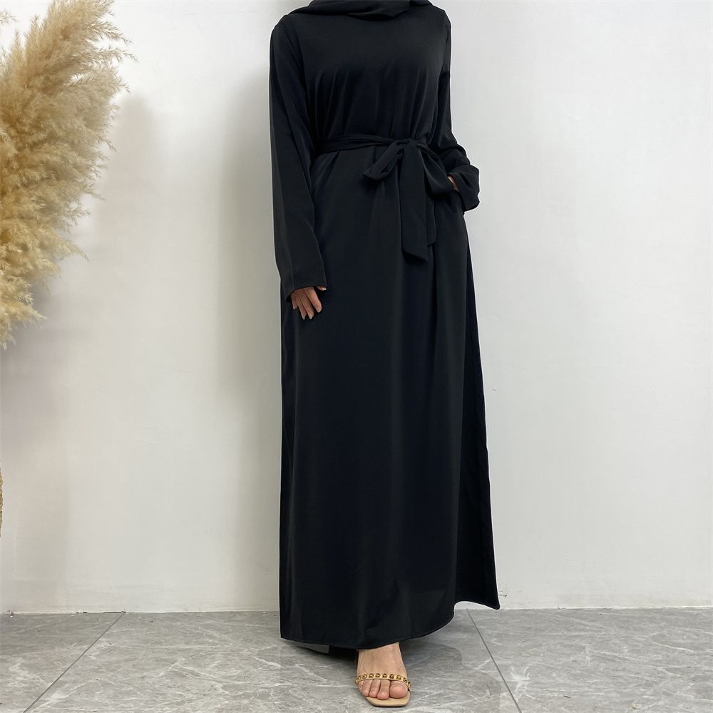 New Middle Eastern Muslim fashion, Dubai, Turkey and Africa's best-selling solid color tie and pocket Muslim dress