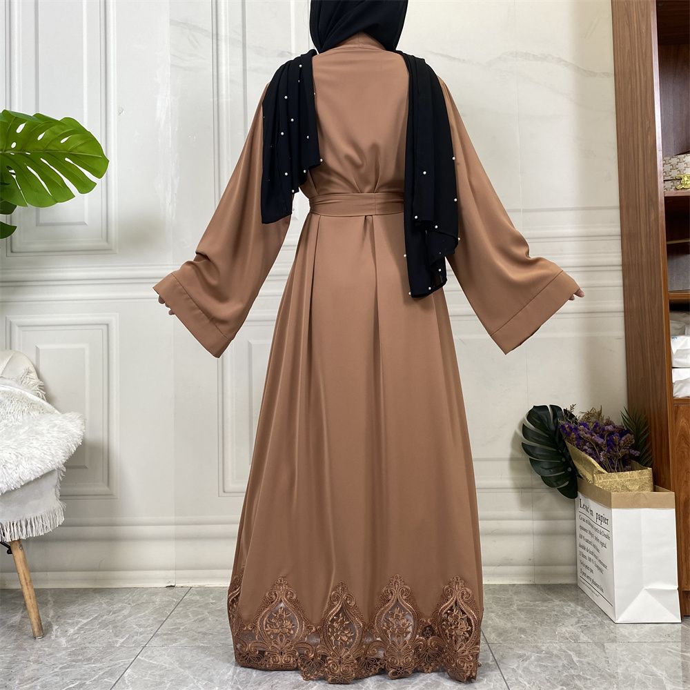 Muslim elegance, Middle East, Turkey, African fashion, embroidered robe, Turkish casual cardigan, long dress