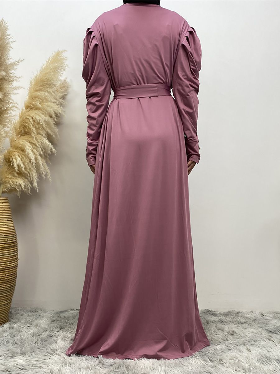 A new, simple and fashionable women's dress in solid color Muslim cardigan is selling well in Dubai, Turkey, Arabia and Africa in the Middle East