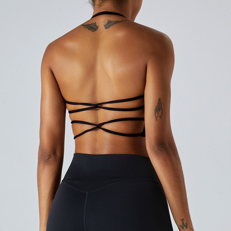 African New Arrival Sexy Halter Sports Bra - Quick-Dry Yoga Top for Women, Stylish Running & Fitness Tank