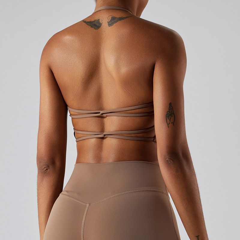 African New Arrival Sexy Halter Sports Bra - Quick-Dry Yoga Top for Women, Stylish Running & Fitness Tank