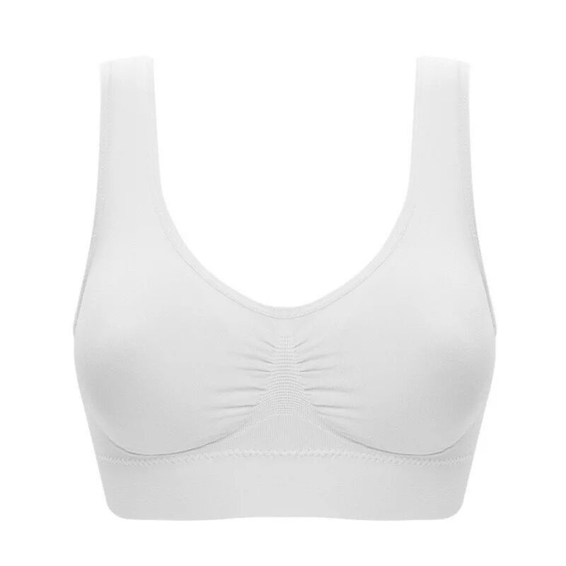 This cross-border exclusive sports bra is designed for plus sizes. It's a single-layer, unpadded, and wireless vest-style bralette, offering ultimate comfort and freedom of movement.