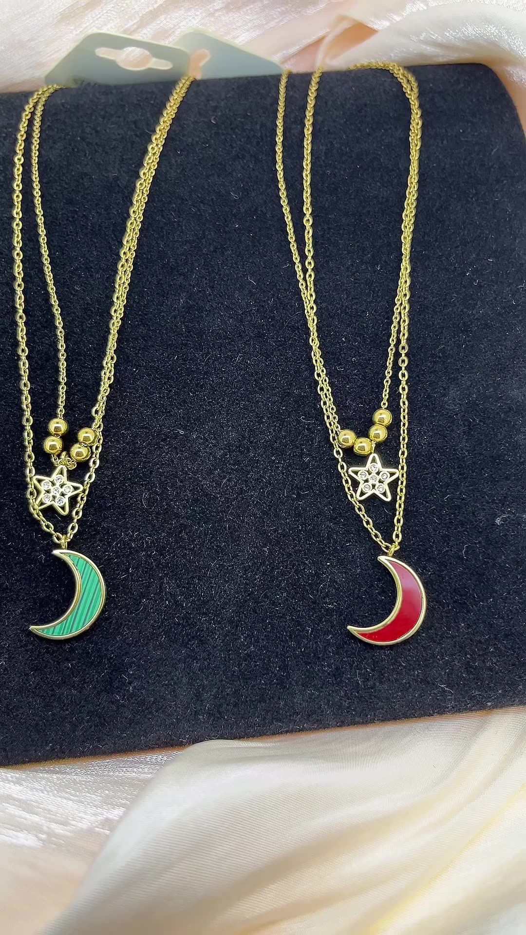 Light luxury titanium steel necklace does not fade 18k star and moon collarbone, versatile niche design pendant, Korean-style ins style.