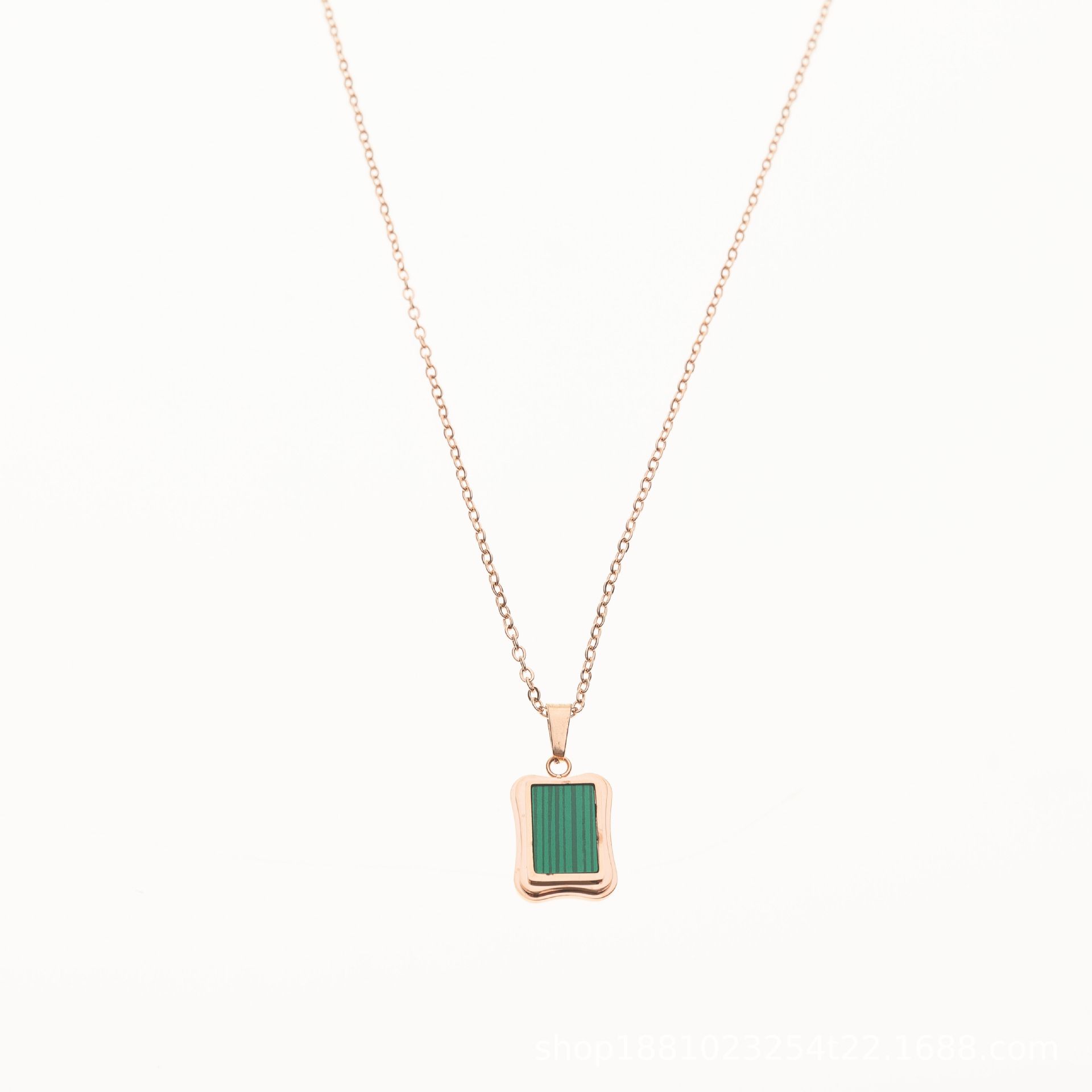Light Luxury Niche Versatile Necklace Stainless Steel Pendant Square Choker Titanium Steel Necklace Fade-Resistant