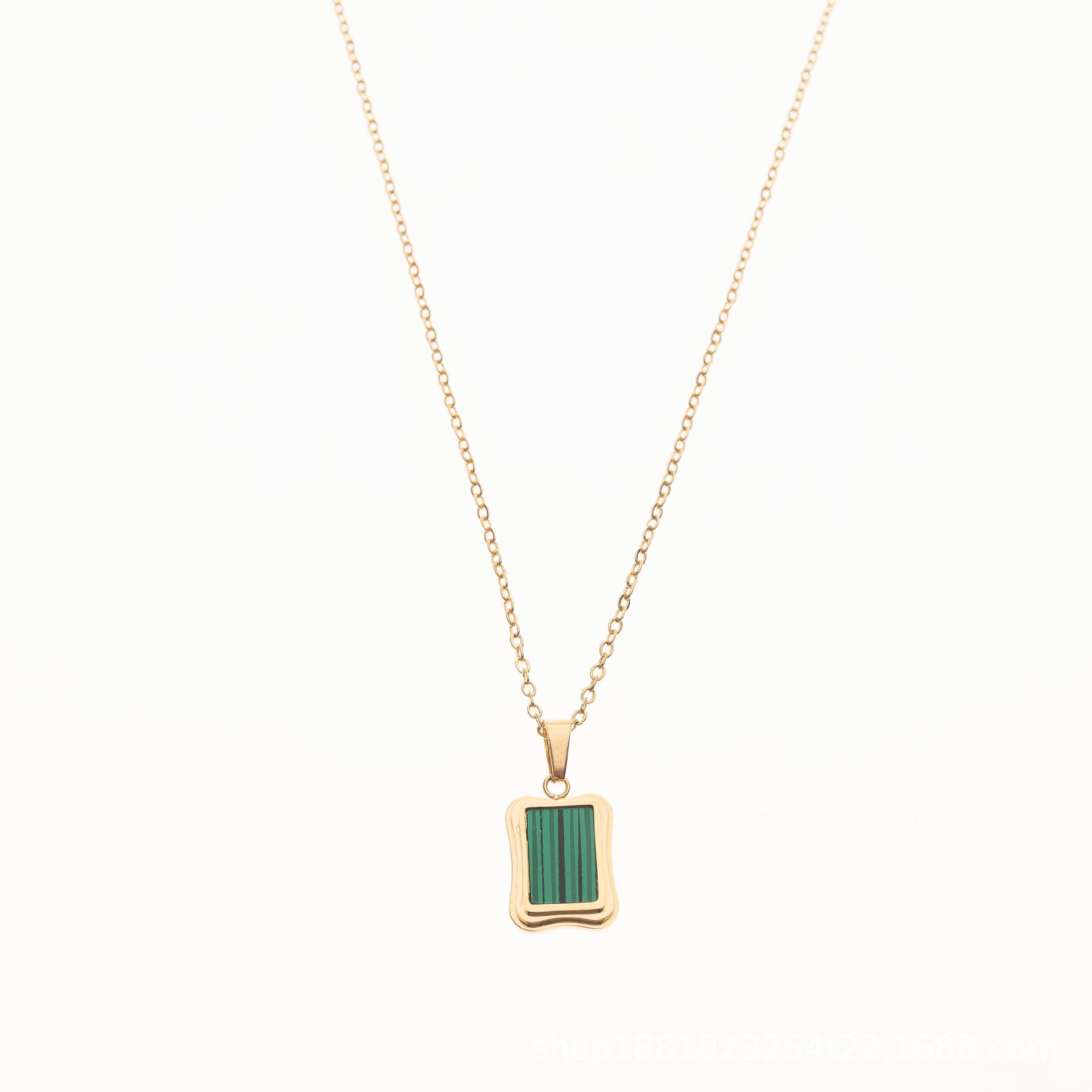 Light Luxury Niche Versatile Necklace Stainless Steel Pendant Square Choker Titanium Steel Necklace Fade-Resistant