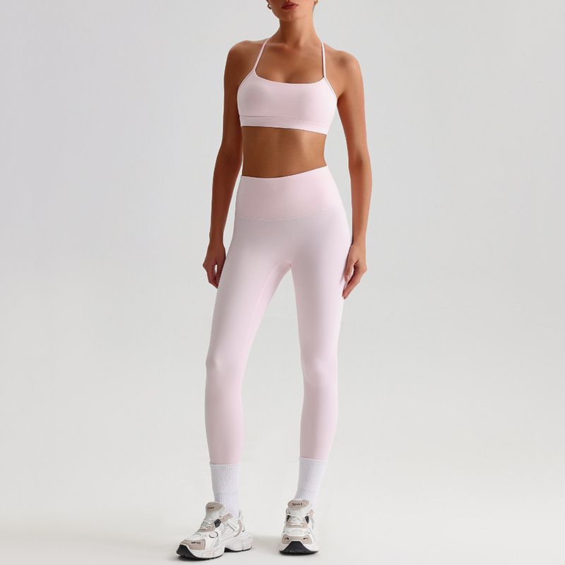 European and American cross-border breathable quick-dry yoga set for women, slimming and back-beautifying fitness wear, running sportswear, tight-fitting set