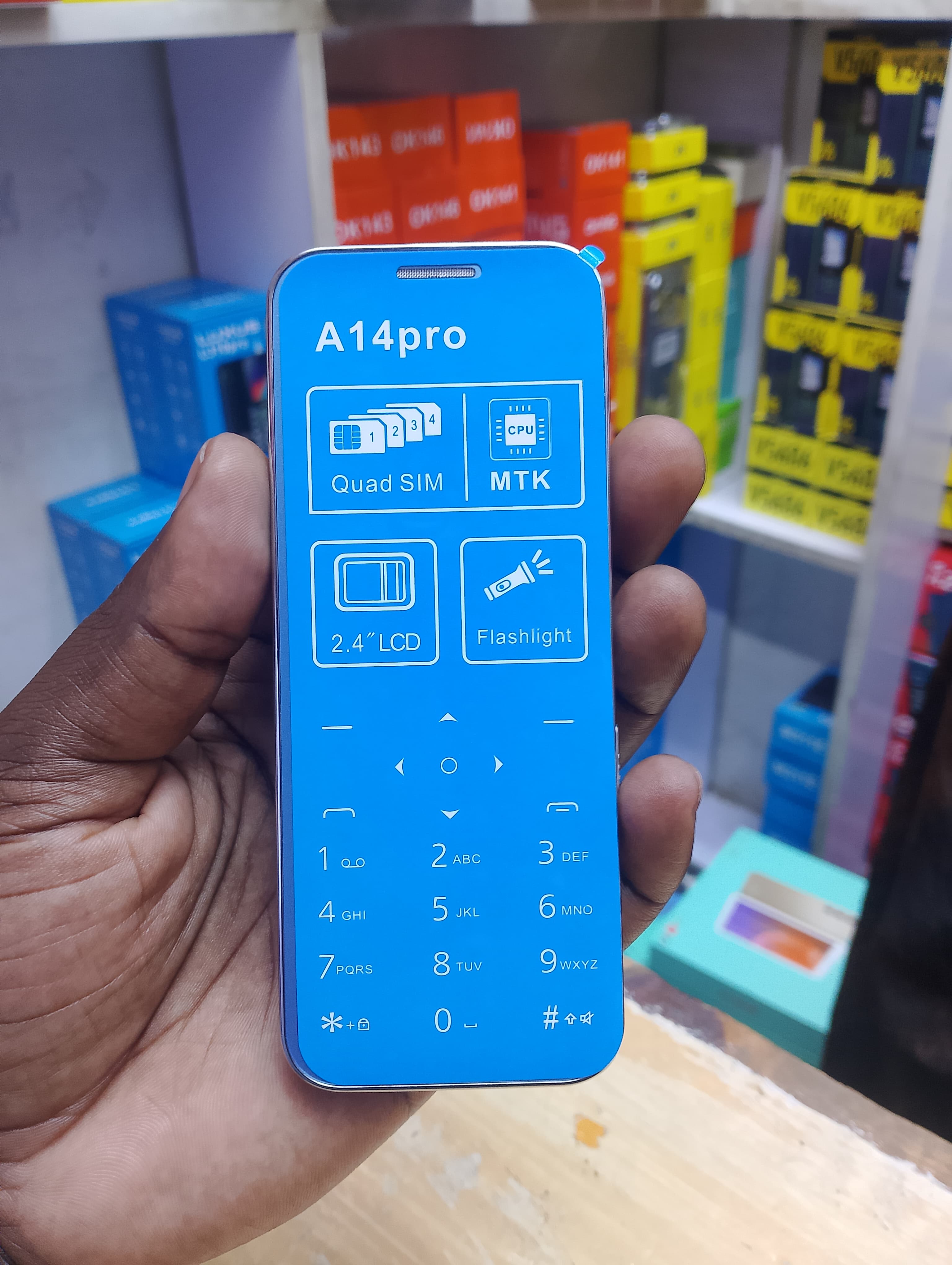 Oking A14 Pro With 4 SIM Cards Slot iPhone Design. 2300mAh Inbuilt Battery feature phones