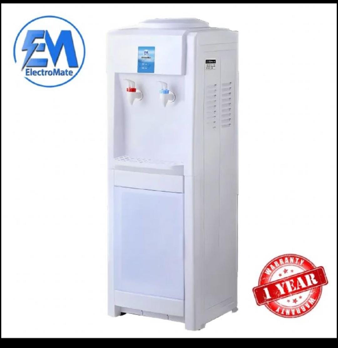 ElectroMate 2 Tap Water Dispenser With Hot And Normal + Storage Cabinet - High Quality. Hot & Normal water dispenser Storage cabinet in bottom Silicon pipes and Stainless steel tank for hygenic wate