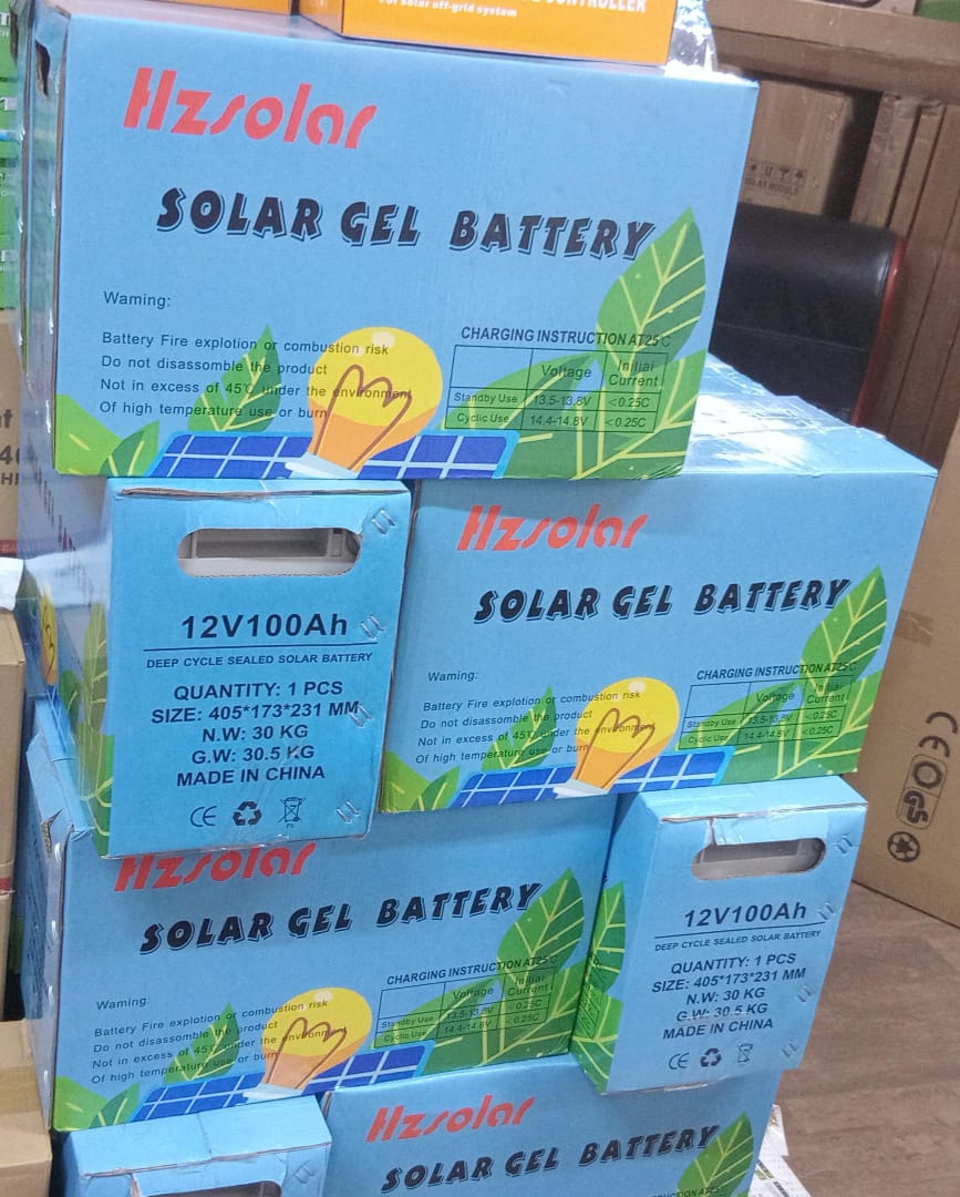 HZ solar 12V 100Ah solar gel batteries.