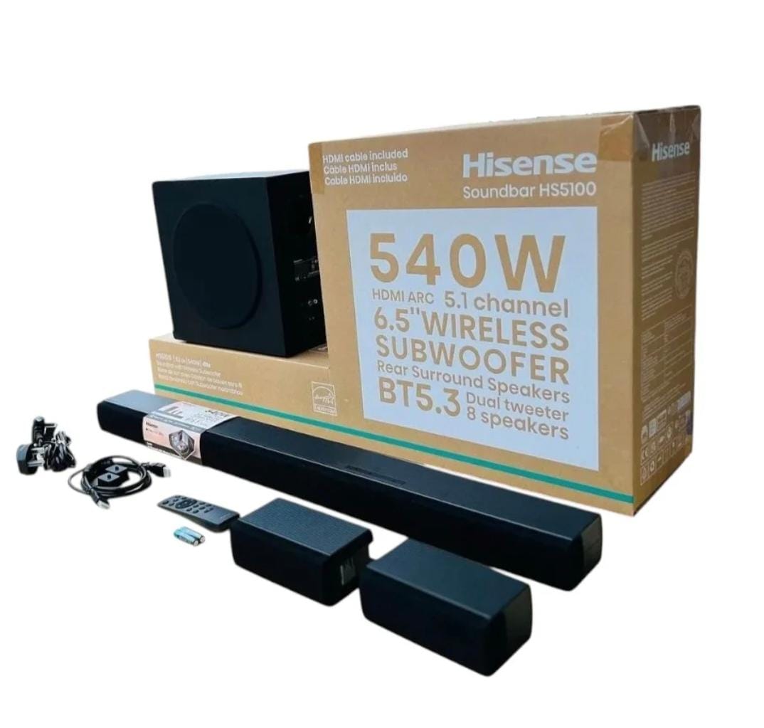 Hisense HS5100 Soundbar 5.1 Channel Soundbar 540W dts with Wireless Subwoofer