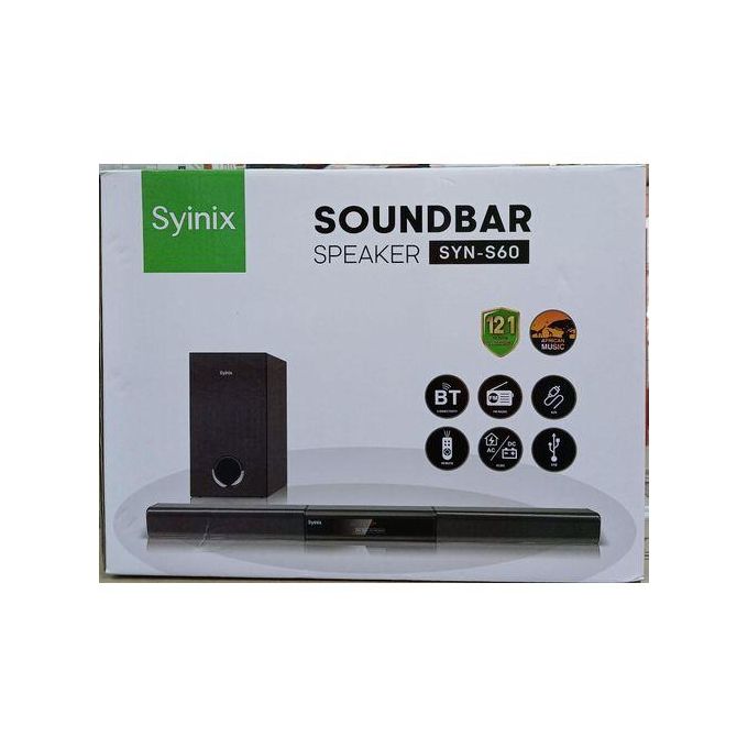 Syinix Sound Bar Multimedia Woofer Speaker System SYN-S60- BLACK