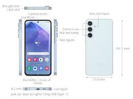 Samsung Galaxy A55 5G 128GB+8GB 120Hz 6.6" AMOLED 50MP Triple Camera IP67 Waterproof Android 14 5000mAh 25W Type-C Smart Phones Fingerprint Unlock