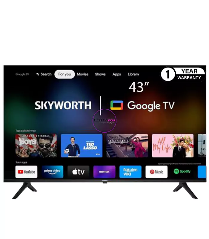 Skyworth 43” inch 43E FRAMELESS FHD ANDROID AI TV,Built-in WI-FI,NETFLIX,YOUTUBE,GOOGLE ASSITANT Playstore OK GOOGLE TV Bluetooth Enabled Inbuilt Decoder