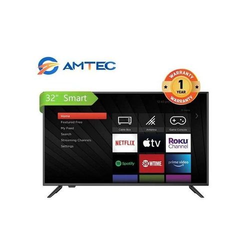 Amtec 32inch AC FRAMELESS,32" inch Bluetooth enabled Television Smart Android TV Digital TV Inbuilt Decoder Built-in WIFI Appstore 1GB DDR,8GB RAM,4-CORE LED TV