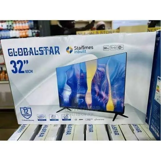 GLOBALSTAR 32"INCH BLUETOOTH ENABLED SMART ANDROID TV NETFLIX ,YOUTUBE TELEVISION INBUILT DECODER , BUILT-IN WIFI, APP STORE 1GB-RAM 8GB-ROM