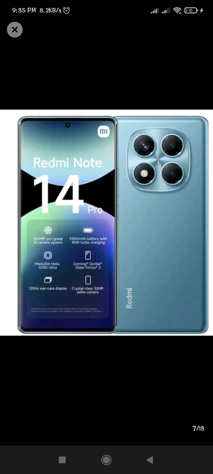 [Brand New] XIAOMI Redmi Note 14 Pro 12GB+512GB 6.67" 120Hz AMOLED Display 200MP Camera IP64 Dust and Splash Resistant 5500mAh Battery Under-display Fingerprint 45W Fast Charging Smart Phones