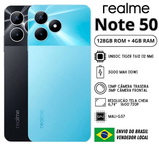 Brand New Realme Note 50 256GB ROM + 8(4+4)GB RAM 6.74" 90Hz Type-C 3-Card Slot Ultra Slim Side Fingerprint Smart Phones phone