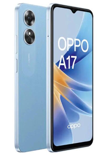 OPPO A17 6.56" 64GB+ 4GB RAM Side Fingerprint Unlock IPX4 Waterproof 5000mAh battery capacity 50mp main canera Android 12 4G-Dual SIM Smart Phones