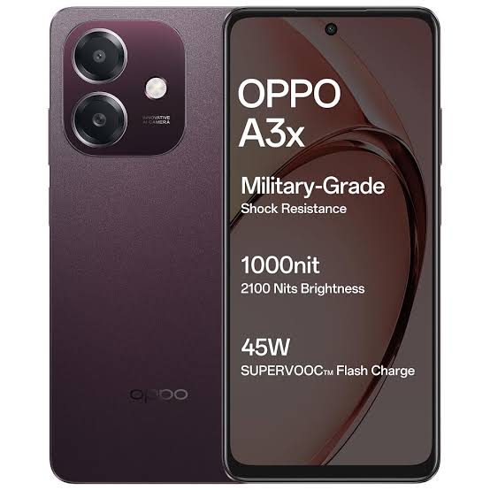 (Exclusive Deal)Brand New Oppo A3X, 6.67",  8.0 mp main camera Internal Memory 128GB, 6GB RAM, OS Android 14, Battery 5100mAh,45W, USB Type-C Android smartphones