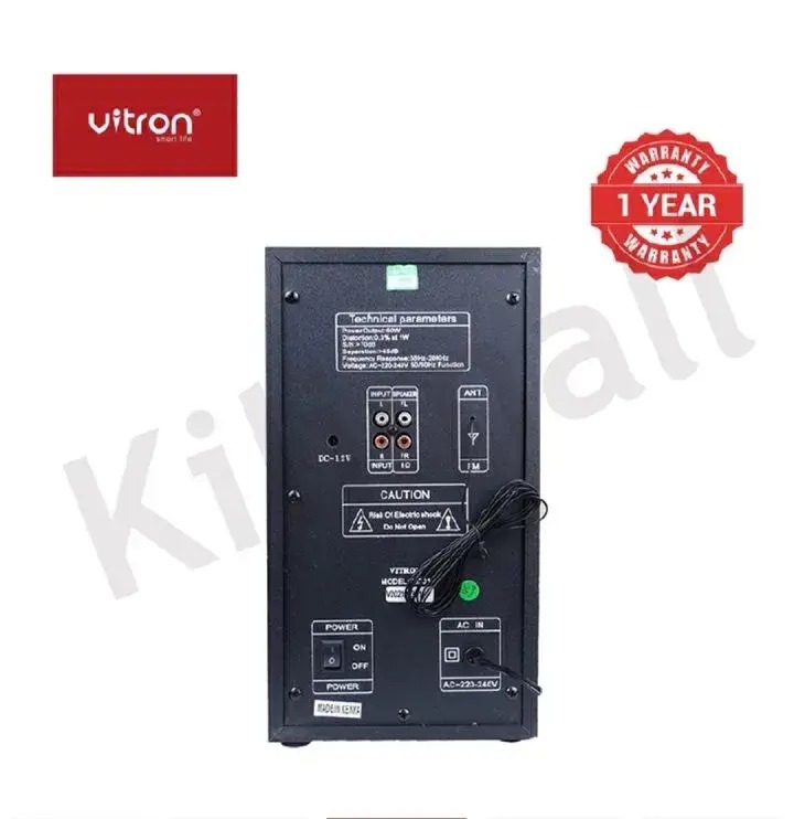 Brand New Vitron V5201 2.1Ch Multimedia Speaker System BT/USB/MP3 10000W Subwooofer VT-5201 Vitron Woofer-1 year warranty