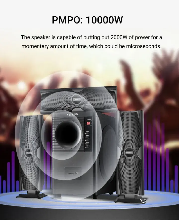 Brand New Vitron V635 3.1CH Woofer Multimedia X-Bass Speaker System Home Theatre System AC/DC Subwoofer Bluetooth Woofer USB/SD/FM Home Audio System with Remote Control