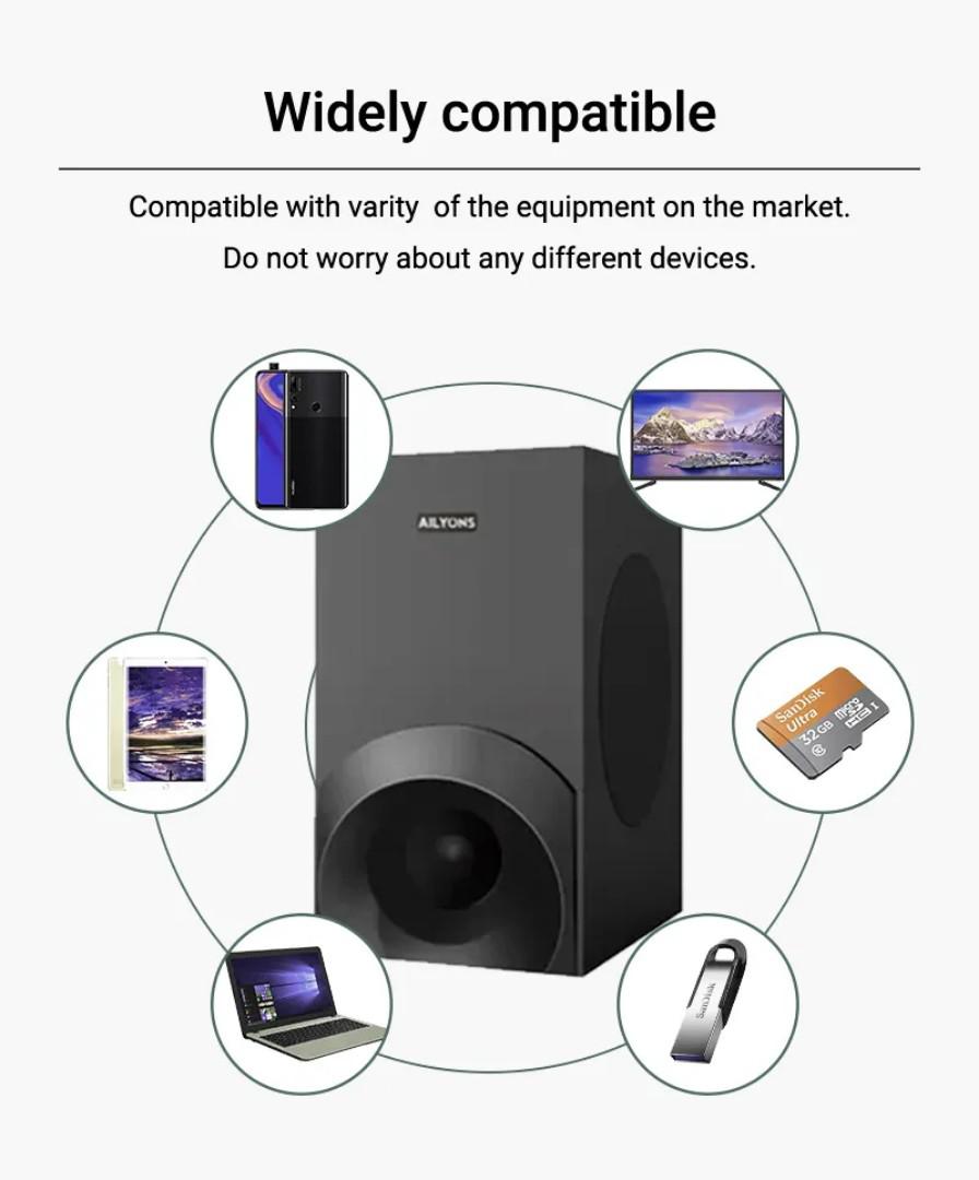 AILYONS SB501K 2.1CH Speaker System Woofer Sound Bar Subwoofer Soundbar Multimedia 18000W PMPO